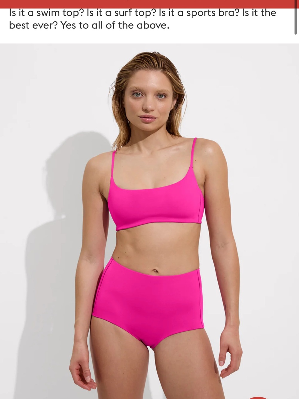 Left on Friday Pool Days Top in Hot (Pink)